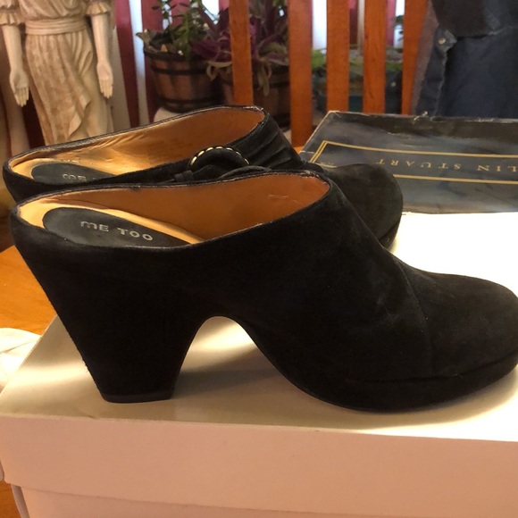 Vintage Me Too Simone deleted Black Suede 10 Clog with box - Picture 3 of 11
